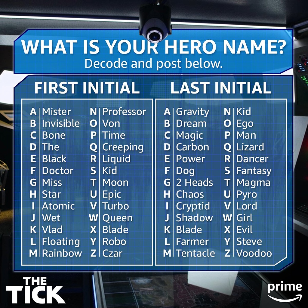 Superhero/Villain Name Generator