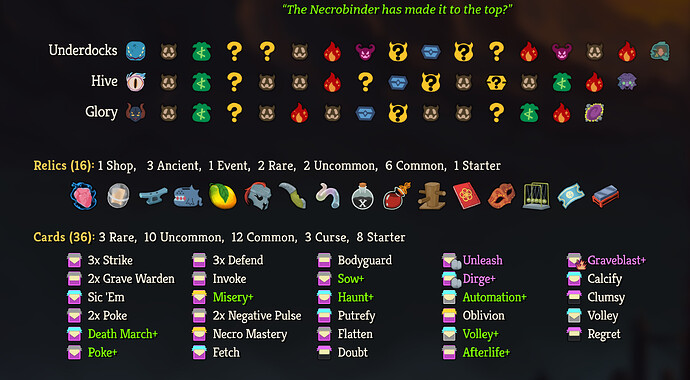 Run Stats. Big Deck... 3 curses!