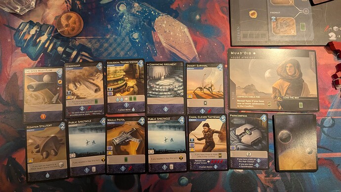 My deck (I managed to eliminate 7 of the 10 starting cards)